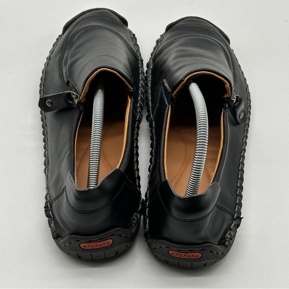 Men 100% Caoutchouc Black Fashion Leather Shoes Size (43) 10 - Picture 7 of 13